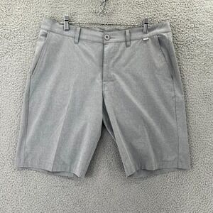 Travis Mathew Beck Men's Golf Shorts Light Grey Micro-stripe Fabric Size 34